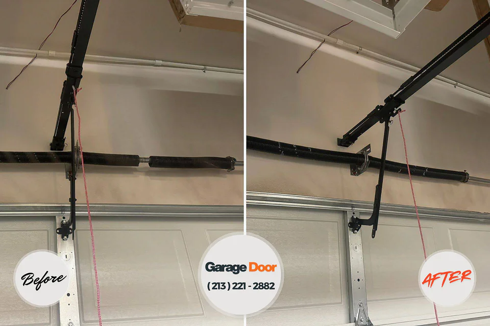 Before and after: garage door repair Massanetta Springs, VA